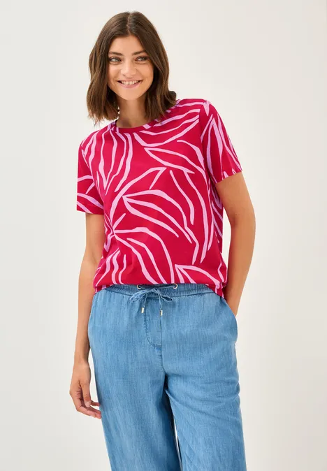 T-Shirt mit floralem Print glazed apple red