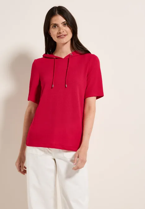 T-shirt à capuche en crêpe glazed apple red