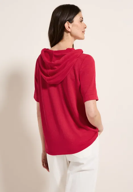T-shirt à capuche en crêpe glazed apple red