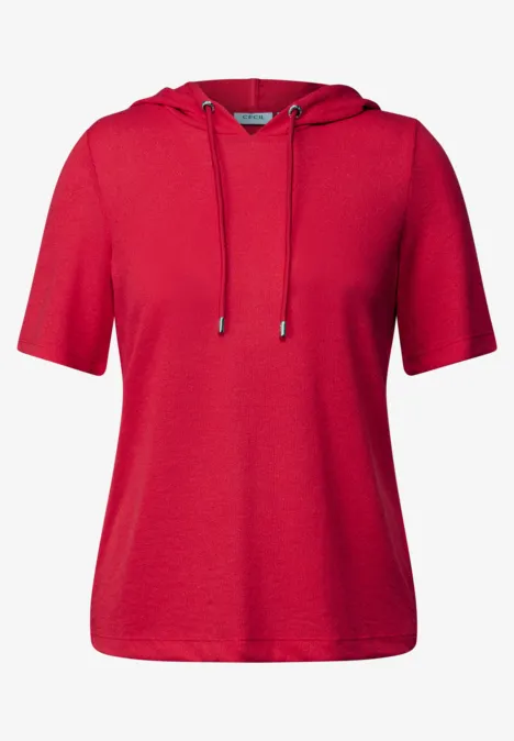T-shirt à capuche en crêpe glazed apple red