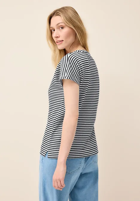 Gestreiftes Strukturshirt urban navy blue