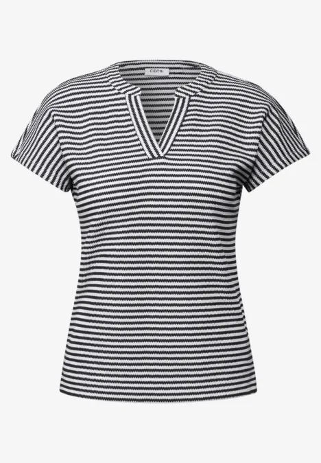 Gestreiftes Strukturshirt urban navy blue