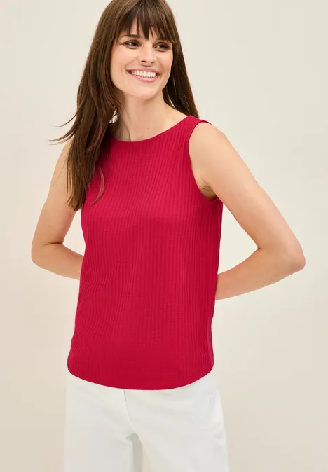 Top mit Rippstruktur glazed apple red