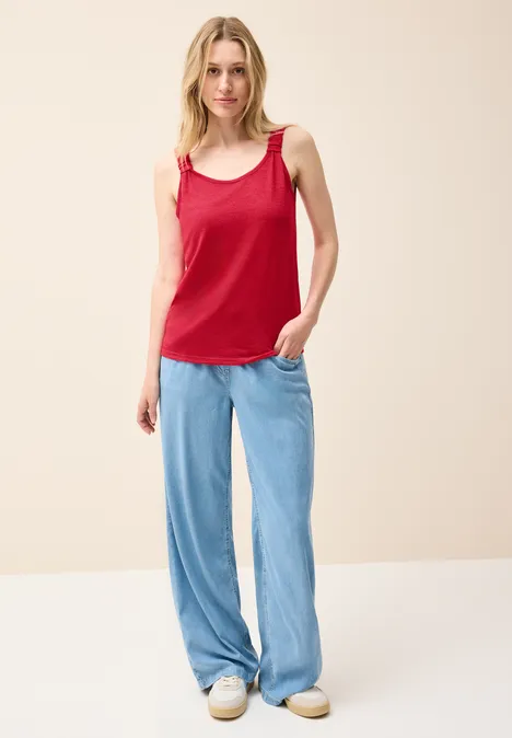 Top in Strick-Optik glazed apple red