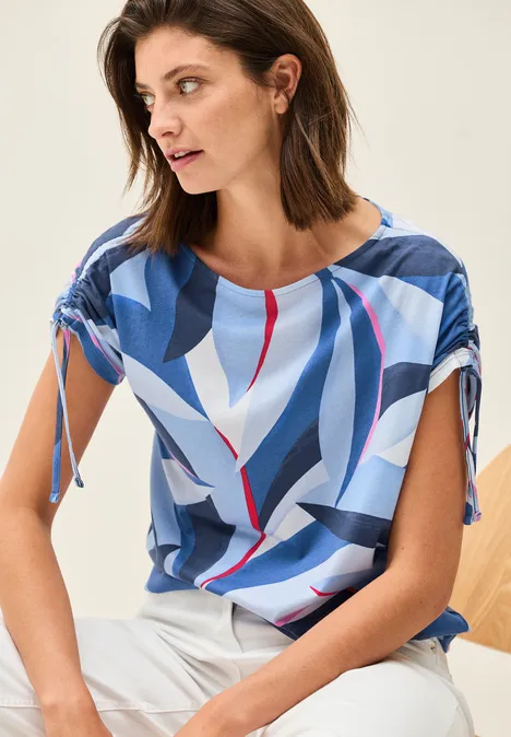 Print-Shirt mit Raffung urban navy blue