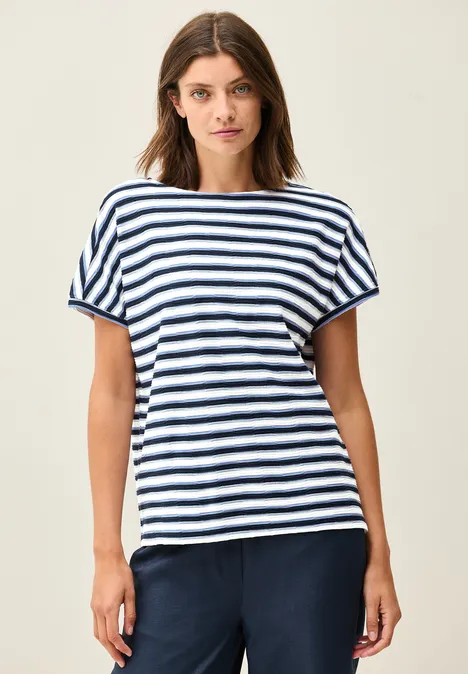 Gestreiftes Strukturshirt urban navy blue