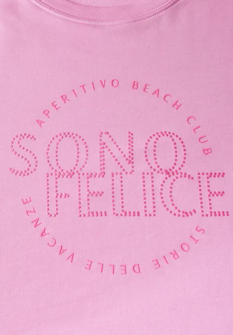 Shirt mit Wording Artwork cherry blossom pink
