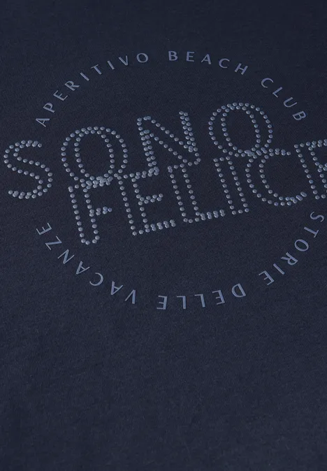 Shirt mit Wording Artwork urban navy blue