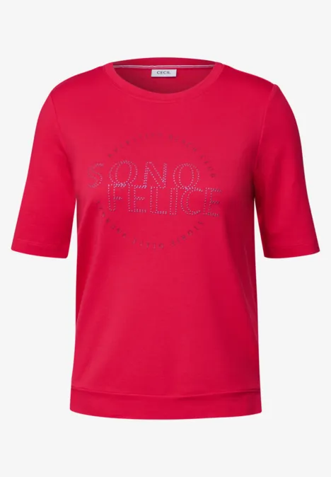 Shirt mit Wording Artwork glazed apple red