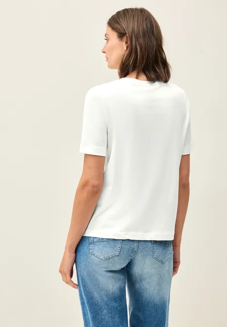 T-shirt avec pierres précieuses vanilla white