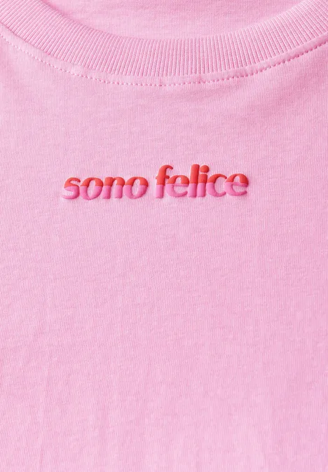 T-Shirt mit Wording-Detail cherry blossom pink