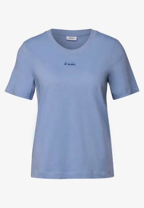 T-Shirt mit Wording-Detail deep pastel blue