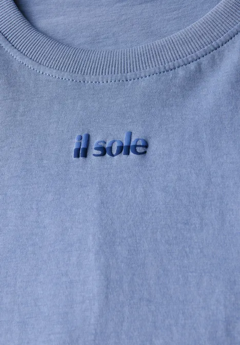 T-Shirt mit Wording-Detail deep pastel blue
