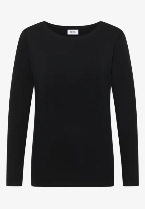 Shirt met boothals Black Shirt met boothals Black