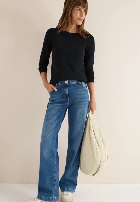 Shirt met boothals Black Shirt met boothals Black