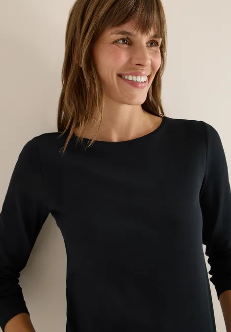 Shirt met boothals Black Shirt met boothals Black