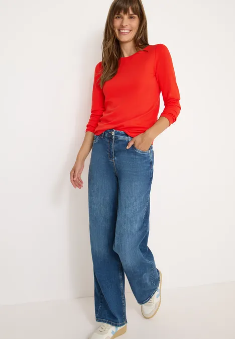 Shirt met boothals pumpkin orange Shirt met boothals pumpkin orange