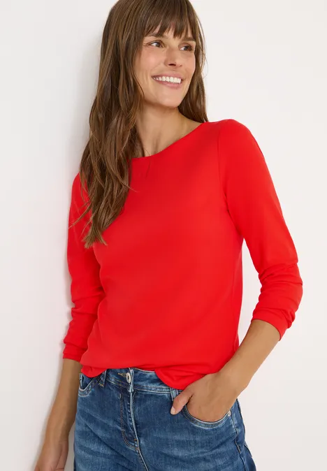 Shirt met boothals pumpkin orange Shirt met boothals pumpkin orange