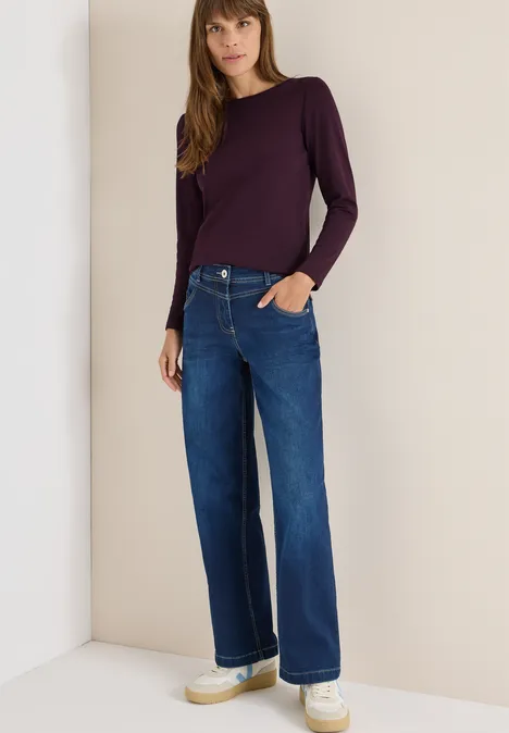 Shirt mit U-Boot-Ausschnitt eggplant red