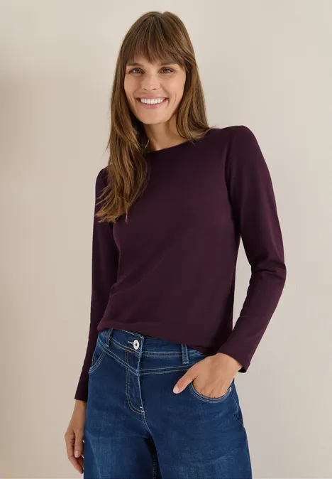 Shirt mit U-Boot-Ausschnitt eggplant red
