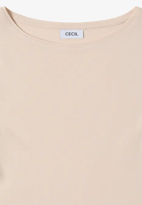 Shirt mit U-Boot-Ausschnitt oat milk beige