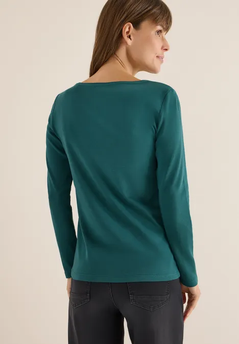 Shirt mit U-Boot-Ausschnitt dark sea green Shirt mit U-Boot-Ausschnitt dark sea green
