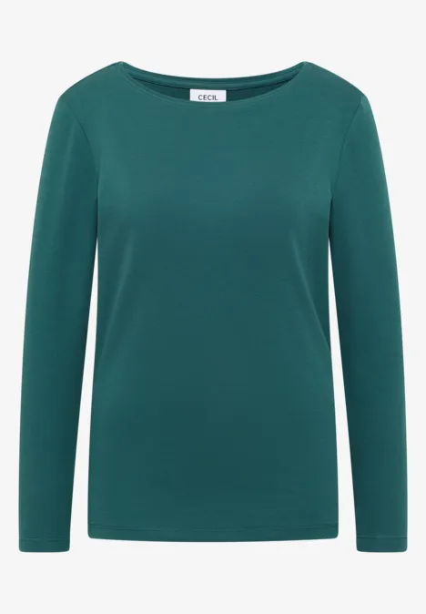Shirt mit U-Boot-Ausschnitt dark sea green Shirt mit U-Boot-Ausschnitt dark sea green