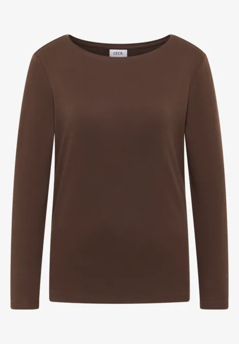 Shirt mit U-Boot-Ausschnitt chocolate mousse