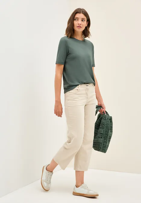 Basic Rundhals T-Shirt dark balmy khaki