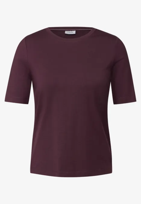 Basic Rundhals T-Shirt mulberry red