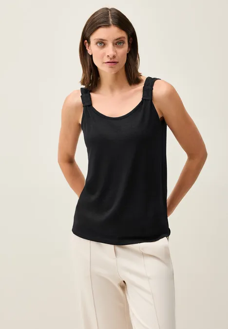 Top in Strick-Optik Black
