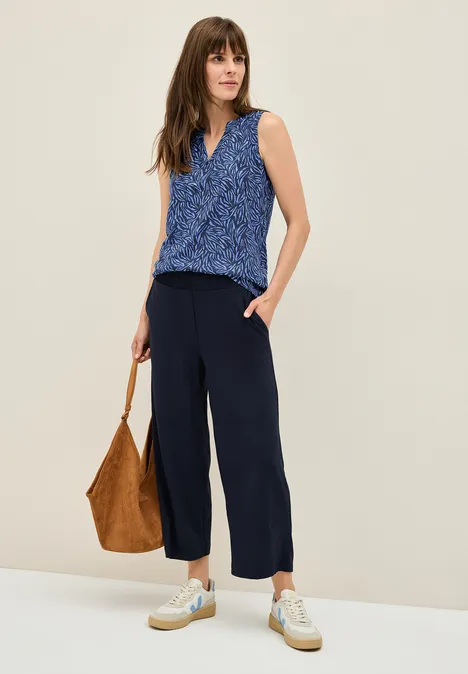 Gemustertes Split Neck Top urban navy blue