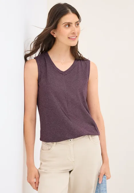 Gestreiftes Top mulberry red