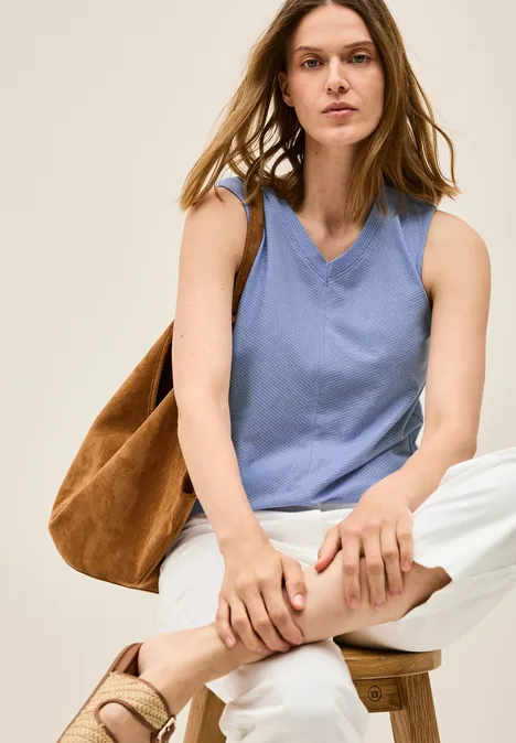 Gestreiftes Top deep pastel blue