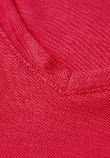 Basic V-Neck Shirt glazed apple red