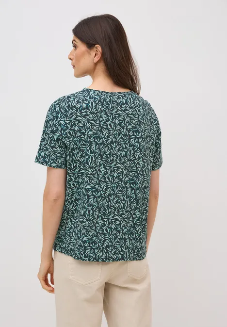 T-shirt de base à motifs ink green