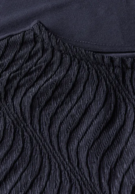 Strukturmix T-Shirt urban dark blue