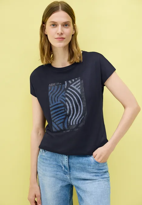 T-Shirt mit Artwork urban dark blue