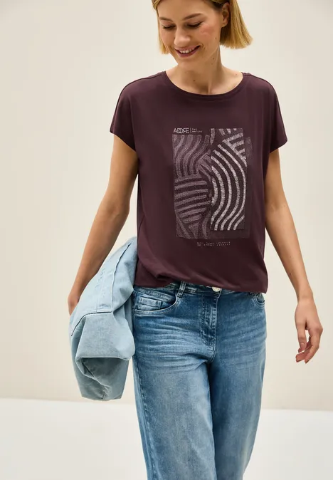 T-Shirt mit Artwork mulberry red