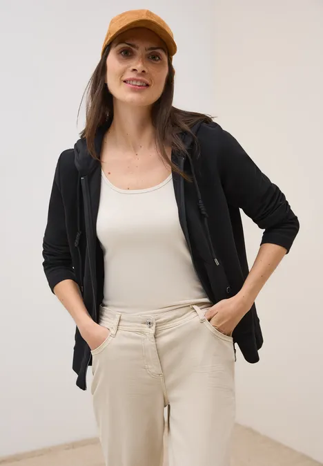 Leichte Kapuzenjacke Black