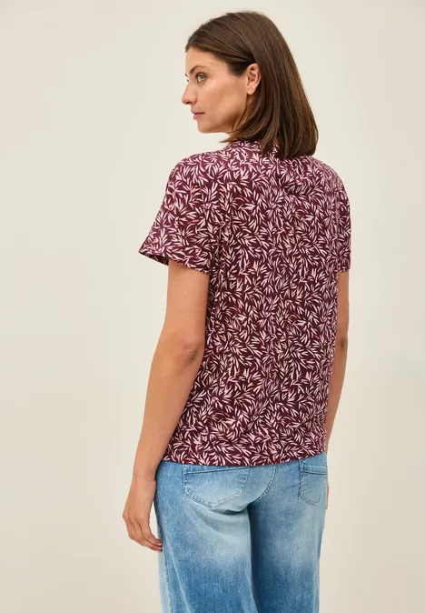 Shirt mit Minimal Print mulberry red