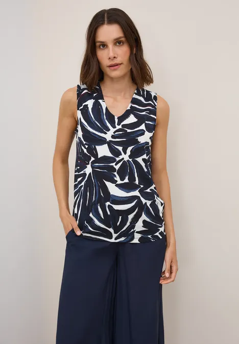Top mit Smok Details urban dark blue