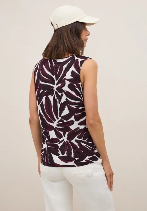 Top avec détails smocks mulberry red