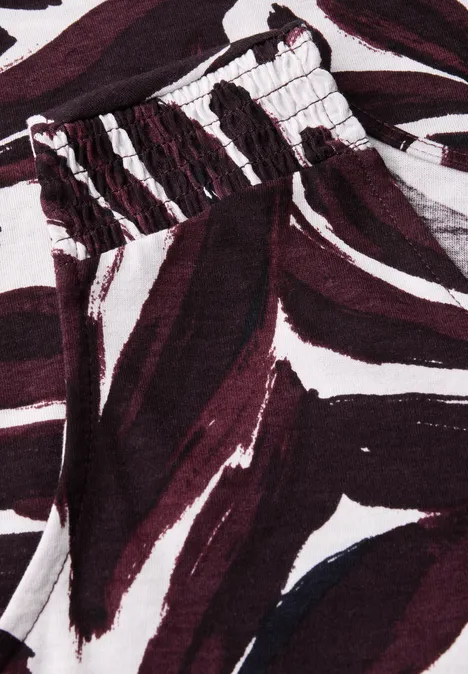 Top avec détails smocks mulberry red