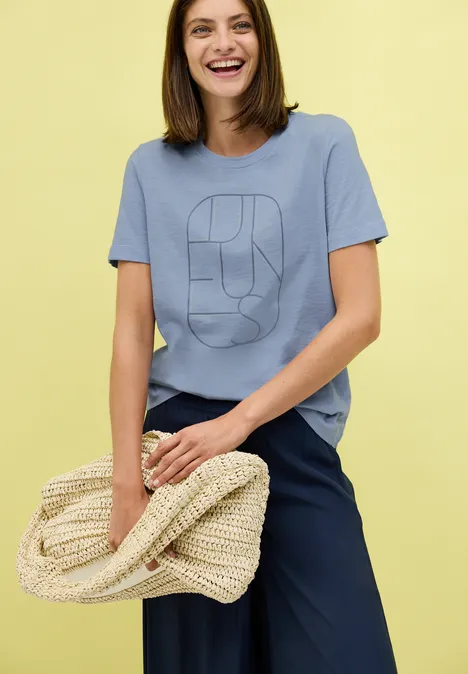 T-Shirt mit Artwork mountain blue