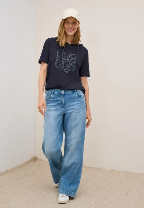 Kapuzenshirt mit Wording urban dark blue