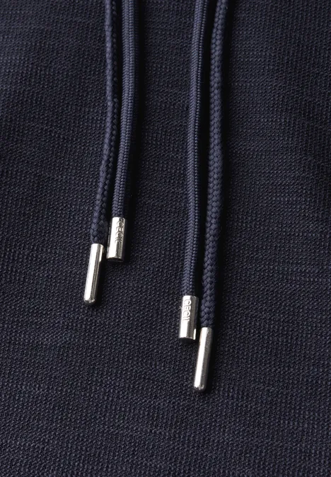 Bouclé Slub Kapuzenshirt urban dark blue