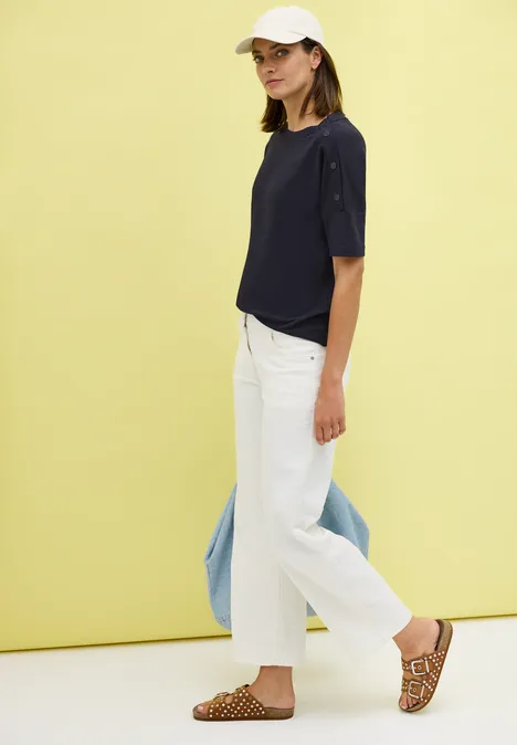 T-Shirt mit Knopfdetail urban dark blue