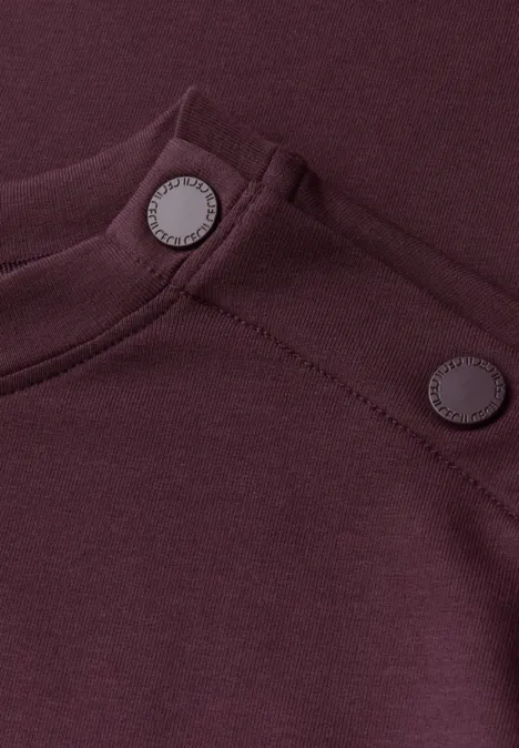 T-Shirt mit Knopfdetail mulberry red