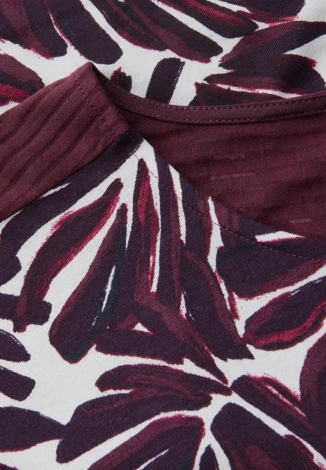 Print Shirt mit Details mulberry red